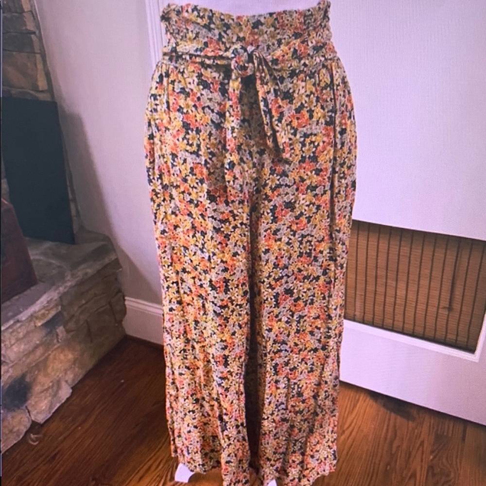 Colorful Floral Smocked Pants